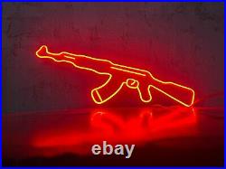 AK47 Gun Neon Sign For Wall Game Room Decoration Vintage Neon Sign GAME ROOM