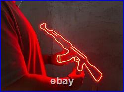 AK47 Gun Neon Sign For Wall Game Room Decoration Vintage Neon Sign GAME ROOM