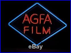 ANTIQUE VINTAGE RARE AGFA FILM NEON SIGN PORCELAIN CAMERA PHOTO MOVIE WithSHIP