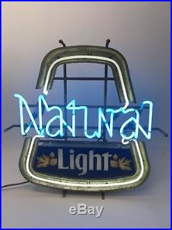 AUTHENTIC VINTAGE Natural Light Neon Sign Beer Light Shop Cave Lighted Bar Lite