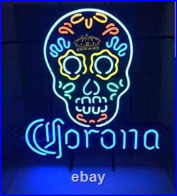 Acrylic Corona Hauted Skull Glass Cave Neon Sign Bar Artwork Vintage