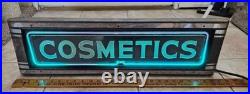 Antique Neon Cosmetics Department Store Display Vintage Sign Makeup Window Glass