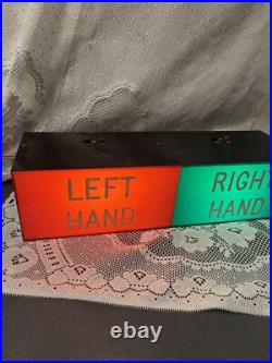 Antique Unusual Plastic Light Up Sign Left Hand Right Hand Medical Works Lost