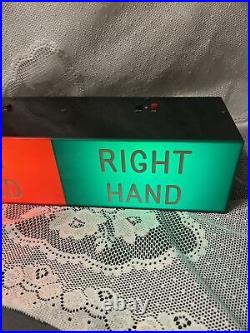 Antique Unusual Plastic Light Up Sign Left Hand Right Hand Medical Works Lost