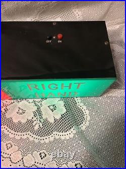 Antique Unusual Plastic Light Up Sign Left Hand Right Hand Medical Works Lost