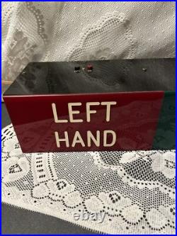 Antique Unusual Plastic Light Up Sign Left Hand Right Hand Medical Works Lost