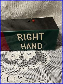 Antique Unusual Plastic Light Up Sign Left Hand Right Hand Medical Works Lost