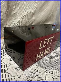 Antique Unusual Plastic Light Up Sign Left Hand Right Hand Medical Works Lost