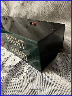 Antique Unusual Plastic Light Up Sign Left Hand Right Hand Medical Works Lost