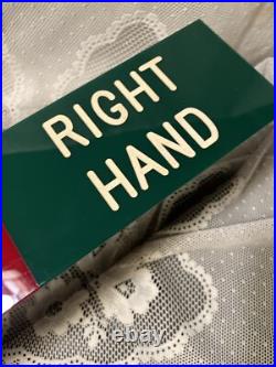 Antique Unusual Plastic Light Up Sign Left Hand Right Hand Medical Works Lost