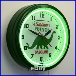Antique Vintage Old Style NEON CLOCK 20 MADE USA NEW Sinclair Dino Gasoline