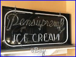 Antique Vintage PENSUPREME ICE CREAM Neon Sign Dairy Advertising 20 X 36 X 4