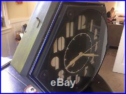 Art Deco Neon Clock Sign Amazing Shape! Vintage! Found In Storage And Works