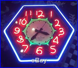 Attentioneer light up clock Electric neon clock vintage sign gas station GML