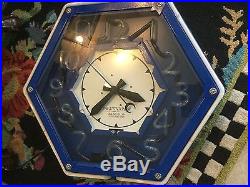 Attentioneer light up clock Electric neon clock vintage sign gas station GML