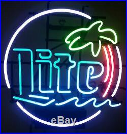 Authentic Vintage Miller Lite Colorful Palm Tree Neon Sign Euc Not A Knockoff