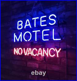 BATES MOTEL NO VACANCY Neon Light Sign Vintage Glass Bar Garage Night Lamp