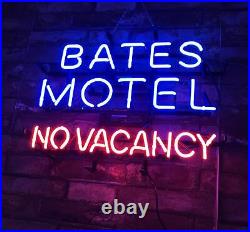BATES MOTEL NO VACANCY Neon Light Sign Vintage Glass Bar Garage Night Lamp