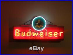BUDWEISER Vintage Hanging Neon Sign