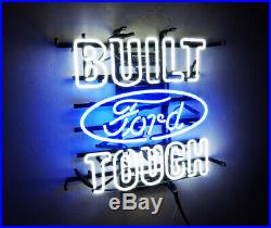 BUILT TOUGH Ford Artwork Porcelain Decor Pub Boutique Vintage Custom Neon Sign