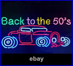 Back To The 50'S Vintage Neon Light Sign 24x16 Beer Decor Lamp Glass Artwork Back To The 50'S Vintage Neon Light Sign 24x16 Beer Decor Lamp Glass Artwork