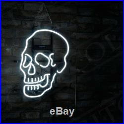 Bar Decor Gift Custom Vintage Skull Shape Neon Sign Porcelain Store Beer