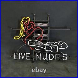 Blue Live Nude Gift Neon Signs Gift Artwork Wall Vintage Bar Sign 20x16