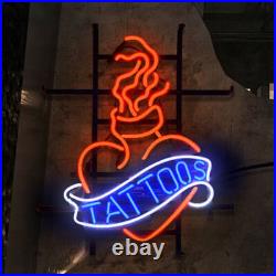 Blue Tattoos Neon Sign Light Vintage Bar Decor Artwork Shop Window Display