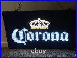 Blue Vintage Gold Crown Corona Neon Light Sign