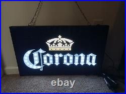 Blue Vintage Gold Crown Corona Neon Light Sign