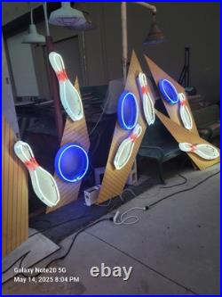 Bowling Girl Vintage Figural NEON wall sign 18' tall with Balls and Pins incl Bowling Girl Vintage Figural NEON wall sign 18' tall with Balls and Pins incl