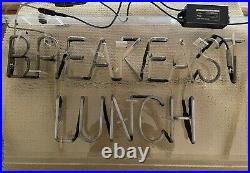 Breakfast Lunch Neon Sign Vintage Large 43 x 22 inches with new transformer