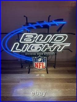 Bud Light Beer Official Beer Sponsor NFL Neon Sign Vintage 2000s
