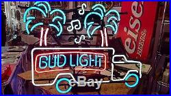 Bud Light Vintage Beer Truck Palm Tree Neon Sign