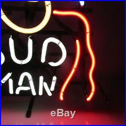 Bud Man Budweiser Beer Classic Vintage Neon Lit Bar Sign Gotta Have Spectacular
