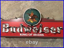 Budweiser Beer Neon Light up Sign Eagle 30 bar Anheuser Busch Vintage Rare