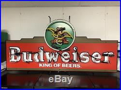 Budweiser Eagle King of Beers Neon Light Sign Vintage Used Once 5ft Wide