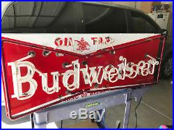 Budweiser Neon Vintage Porcelain Sign Old