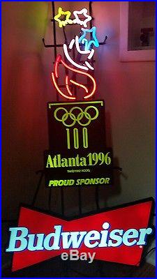 Budweiser USA Olympics 1996 Neon Sign Authentic Vintage