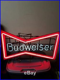 Budweiser beer vintage bowtie lighted neon sign