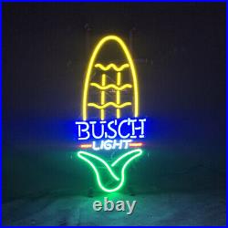 Busch Light Corn Beer Neon Sign Bar Shop Decor Real Glass Vintage Style 12x20