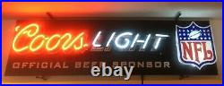 COORS LIGHT Beer Neon Sign NFL Badge Game Bar Room Official Sponsor Vintage Rare