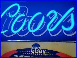 COORS Neon Beer Magnetic Sign abc Monday Night Football Bar lighted Vintage Rare