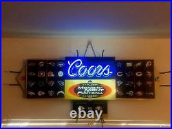 COORS Neon Magnetic Beer Sign ABC Monday Night Football AFC/NFC Vintage Rare