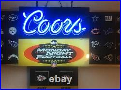 COORS Neon Magnetic Beer Sign ABC Monday Night Football AFC/NFC Vintage Rare