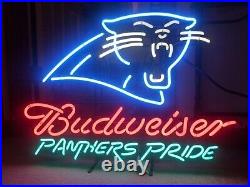 Carolina Panthers Pride 24x20 Neon Sign Handmade Real Glass Vintage Garage