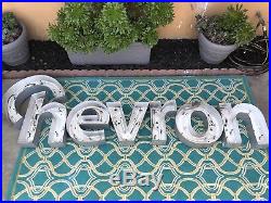 Chevron Neon Letters Station sign light vintage new gas oil standard