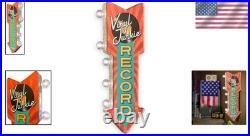 Chic Retro-Inspired Record Shop Marquee Sign Double-Sided LED Light 26x3 Chic Retro-Inspired Record Shop Marquee Sign Double-Sided LED Light 26x3