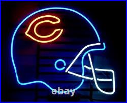 Chicago Bears Football Helmet 24x20 Neon Sign Handmade Club Display Vintage