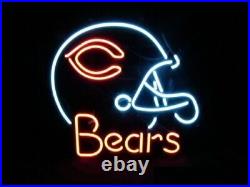 Chicago Bears Helmet Neon Sign Glass Vintage Lamp Bar Neon Express Shipping